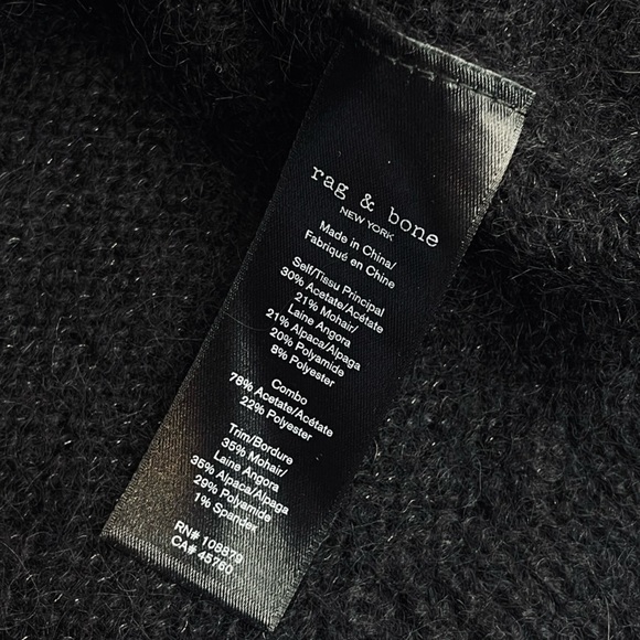 RAG & BONE • Black Blaze Open Knit Crewneck Sweater - Picture 15 of 16